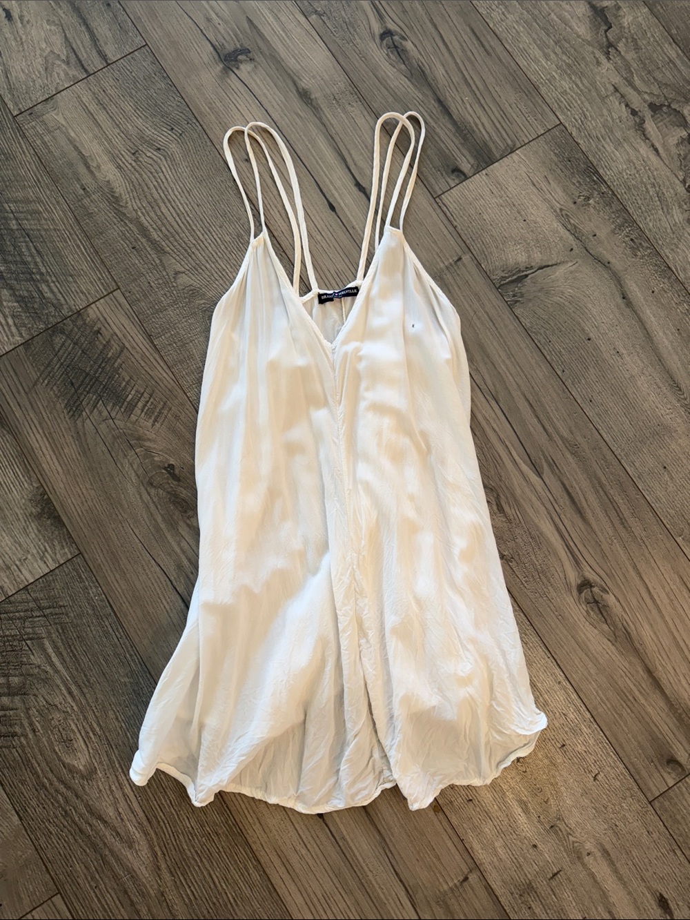 Brandy Melville White Double-Spaghetti Strap Cover Up